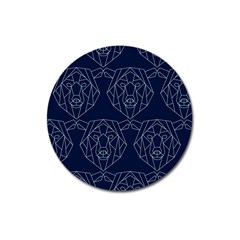 Polygonal Bear Pattern Design Magnet 3  (Round)