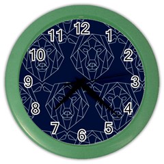 Polygonal Bear Pattern Design Color Wall Clock