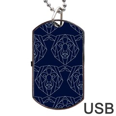 Polygonal Bear Pattern Design Dog Tag USB Flash (Two Sides)