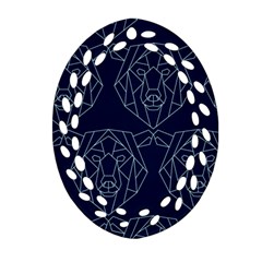 Polygonal Bear Pattern Design Ornament (Oval Filigree)