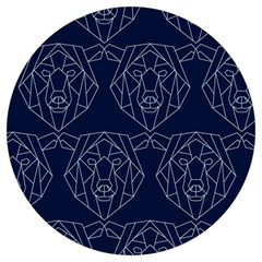 Polygonal Bear Pattern Design Round Trivet