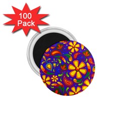 Gay Pride Rainbow Floral Paisley 1 75  Magnets (100 Pack)  by VernenInk