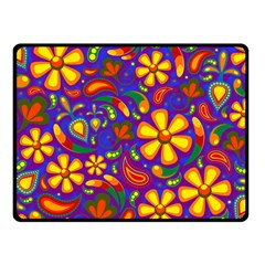 Gay Pride Rainbow Floral Paisley Fleece Blanket (small)