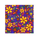 Gay Pride Rainbow Floral Paisley Small Satin Scarf (Square) Front