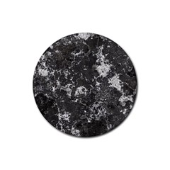 Dark Marble Camouflage Texture Print Rubber Coaster (round)  by dflcprintsclothing