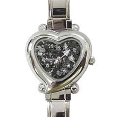 Dark Marble Camouflage Texture Print Heart Italian Charm Watch by dflcprintsclothing