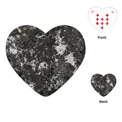 Dark Marble Camouflage Texture Print Playing Cards Single Design (heart) by dflcprintsclothing