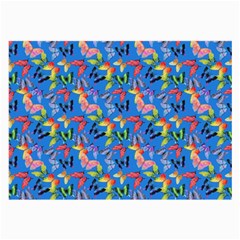 Multicolored Butterflies Fly On A Blue Background Large Glasses Cloth by SychEva