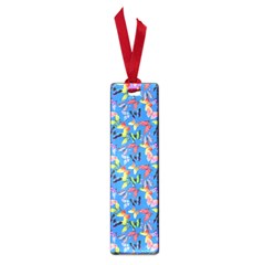 Multicolored Butterflies Fly On A Blue Background Small Book Marks by SychEva