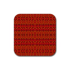 Red Pattern Rubber Coaster (square)  by Sparkle