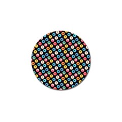 Multicolored Donuts On A Black Background Golf Ball Marker (4 Pack) by SychEva