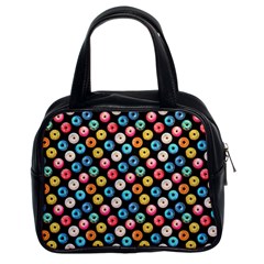 Multicolored Donuts On A Black Background Classic Handbag (two Sides) by SychEva