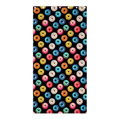 Multicolored Donuts On A Black Background Shower Curtain 36  X 72  (stall)  by SychEva