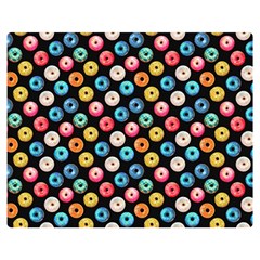 Multicolored Donuts On A Black Background Double Sided Flano Blanket (medium)  by SychEva