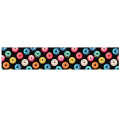 Multicolored Donuts On A Black Background Large Flano Scarf  by SychEva