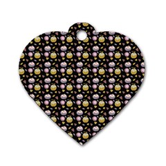 Shiny Pumpkins On Black Background Dog Tag Heart (one Side) by SychEva