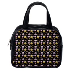 Shiny Pumpkins On Black Background Classic Handbag (one Side) by SychEva