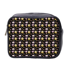 Shiny Pumpkins On Black Background Mini Toiletries Bag (two Sides) by SychEva