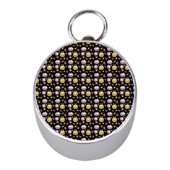 Shiny Pumpkins On Black Background Mini Silver Compasses by SychEva