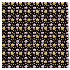 Shiny Pumpkins On Black Background Wooden Puzzle Square by SychEva