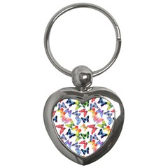Bright Butterflies Circle In The Air Key Chain (heart) by SychEva