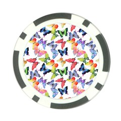 Bright Butterflies Circle In The Air Poker Chip Card Guard (10 Pack) by SychEva