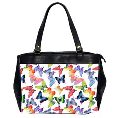 Bright Butterflies Circle In The Air Oversize Office Handbag (2 Sides) by SychEva