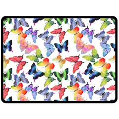 Bright Butterflies Circle In The Air Double Sided Fleece Blanket (large)  by SychEva
