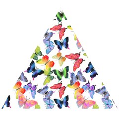 Bright Butterflies Circle In The Air Wooden Puzzle Triangle by SychEva