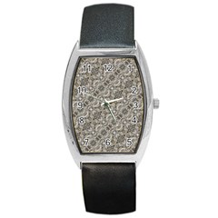 Vintage Pattern Geometric Mosaic Barrel Style Metal Watch by dflcprintsclothing