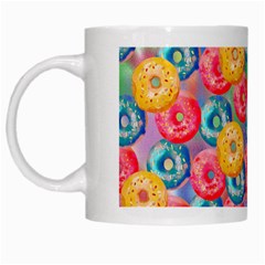 Multicolored Donuts White Mugs