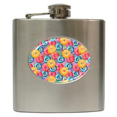 Multicolored Donuts Hip Flask (6 Oz) by SychEva