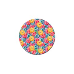 Multicolored Donuts Golf Ball Marker by SychEva