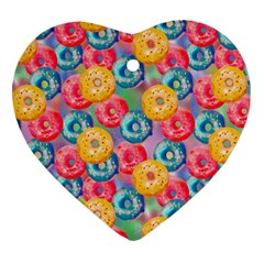 Multicolored Donuts Heart Ornament (two Sides) by SychEva