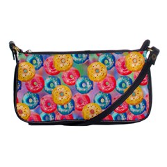 Multicolored Donuts Shoulder Clutch Bag by SychEva