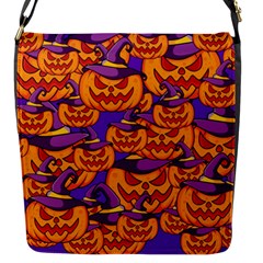 Purple And Orange Pumpkins, Crazy Halloween Pattern, Jack O  Lantern Flap Closure Messenger Bag (s) by Casemiro