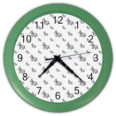 Grey Unicorn Sketchy Style Motif Drawing Pattern Color Wall Clock by dflcprintsclothing