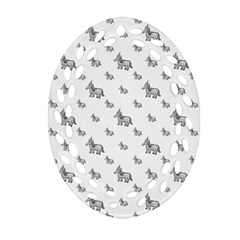 Grey Unicorn Sketchy Style Motif Drawing Pattern Ornament (oval Filigree) by dflcprintsclothing