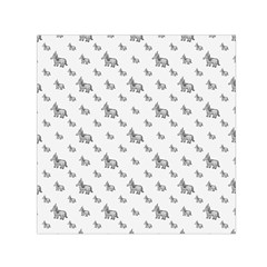 Grey Unicorn Sketchy Style Motif Drawing Pattern Small Satin Scarf (square) by dflcprintsclothing