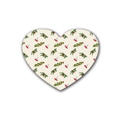 Spruce And Pine Branches Rubber Heart Coaster (4 Pack) by SychEva