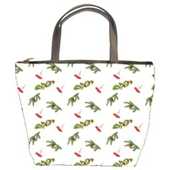 Spruce And Pine Branches Bucket Bag