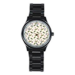 Spruce And Pine Branches Stainless Steel Round Watch by SychEva