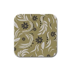 Folk Flowers Pattern Floral Surface Design Seamless Pattern Rubber Square Coaster (4 Pack) by Eskimos