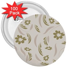 Folk Flowers Pattern Floral Surface Design Seamless Pattern 3  Buttons (100 Pack)  by Eskimos
