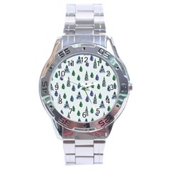 Coniferous Forest Stainless Steel Analogue Watch by SychEva