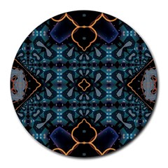 Blue Pattern Round Mousepads by Dazzleway