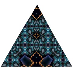 Blue Pattern Wooden Puzzle Triangle by Dazzleway