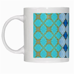 Turquoise White Mugs by Dazzleway