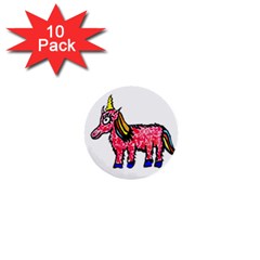 Unicorn Sketchy Style Drawing 1  Mini Buttons (10 Pack)  by dflcprintsclothing