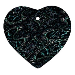 Emerald Distortion Heart Ornament (two Sides) by MRNStudios